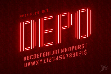 bright light neon alphabet retro-futuristic style vector image