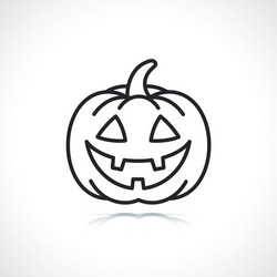 halloween pumpkin thin line icon vector image