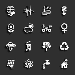 Ecology icons vector