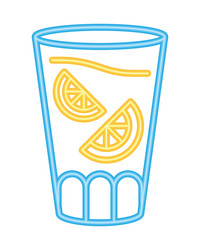 neon cocktail crystal glass vector image