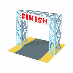 gates racing finish icon cartoon style vector image