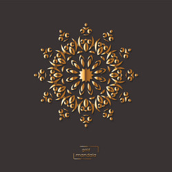 ornamental gold flower oriental mandala on grey vector image