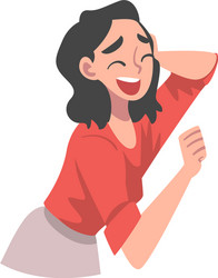 laughing young woman portrait happy girl vector image