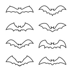 halloween flying outline icon set vector image