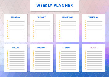 weekly planner design vector image