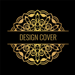 black cover with gold beautiful flower golden vector image