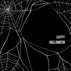 black background with spider web vector image