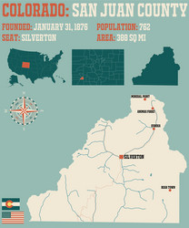 Map san juan county in colorado vector