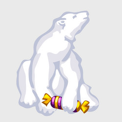 white bear with candy vector image