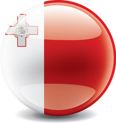 Malta flag on a white vector