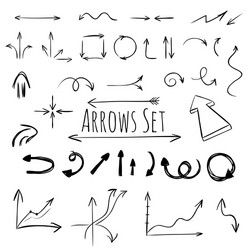 hand drawn arrows set vector image