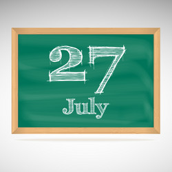 july 27 day calendar school board date vector image