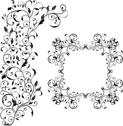 floral decorative frame with background ornament vector image