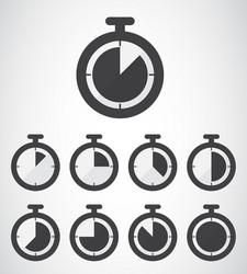 Black stopwatch icon vector