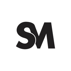 letter sm linked simple logo vector image