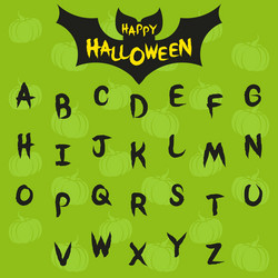 cartoon halloween alphabet font vector image