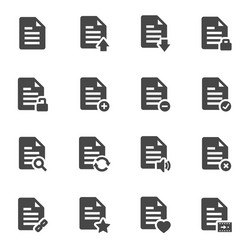 black document icons set vector image