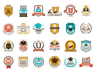 college emblem school or university identity vector image