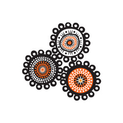 aboriginal art dots paining icon logo design vector image