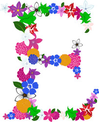 floral alphabet letter vector image