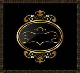 luxury gold ornament with emblem vector image