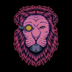 lion cyborg vector image