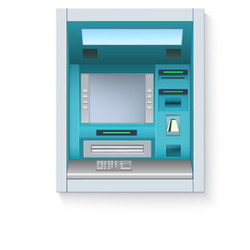 bank cash machine atm - automated teller vector image