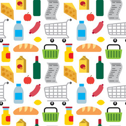 supermarket food seamless pattern vector image