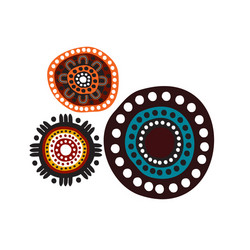 aboriginal art dots paining icon logo design vector image