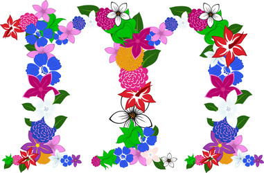 floral alphabet letter vector image