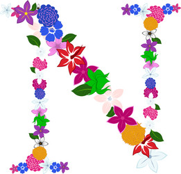 floral alphabet letter vector image