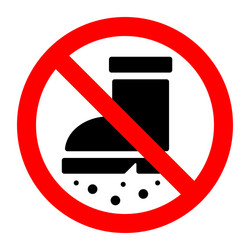 entrance to dirty shoes is prohibited sign vector image