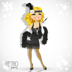 retro glamour girl vector