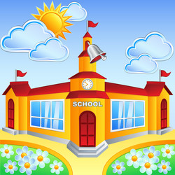 cartoon school building vector image