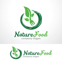 nature food logo template design emblem vector image