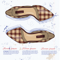 fashion sketch womens shoes vector image