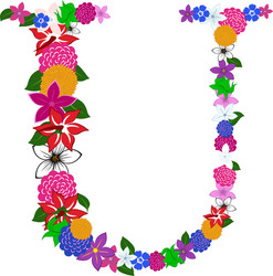 floral alphabet letter vector image