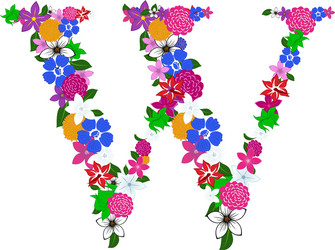 floral alphabet letter vector image