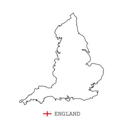 england map line linear thin vector image