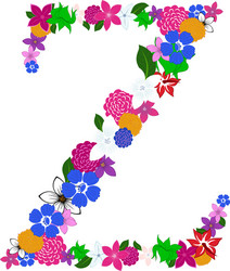 floral alphabet letter vector image