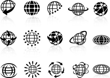 globe icons vector image