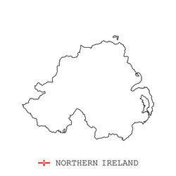 northern ireland map line linear thin vector image