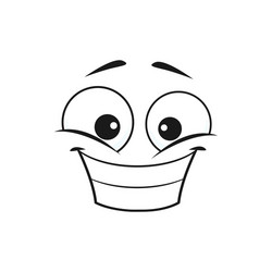 emoticon with big toothy smile isolate linear icon vector image