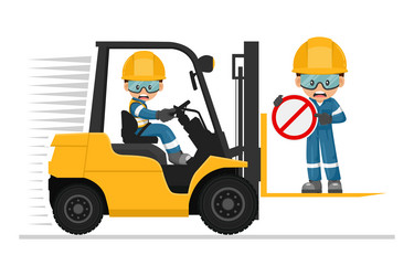 transporting people on the forklift is prohibited vector image