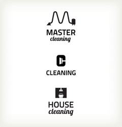 set of minimalistic cleaning sign vector image