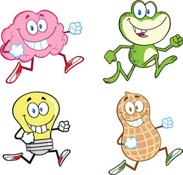 cartoon characters running vector image