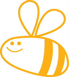 comic bee insect flying animal line vector image