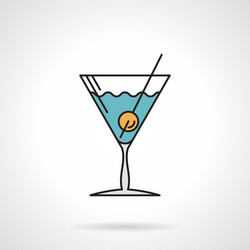 cocktail flat color icon vector image