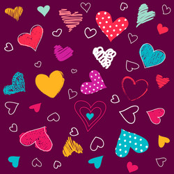 abstract seamless heart pattern vector image