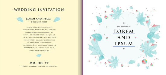 Wedding invitation design template vector